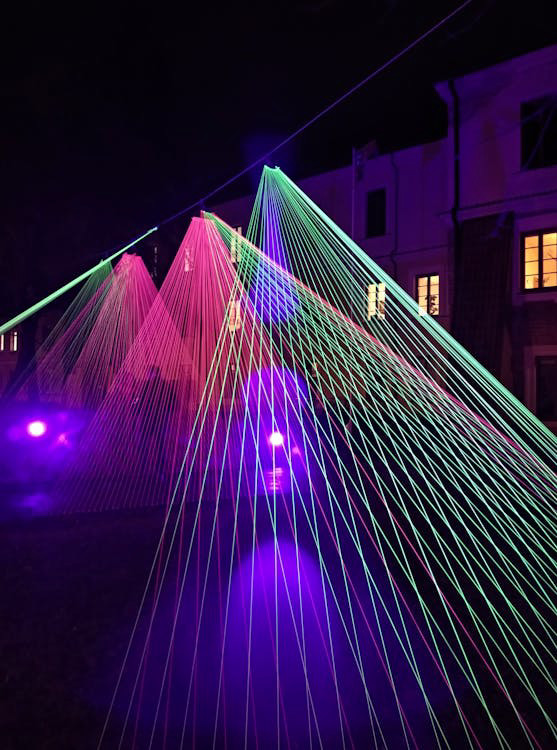 Image of laser beams from 6 distinct positions